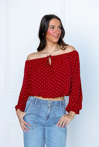 Emma Off Shoulder Flirty Top - Clothe Boutique