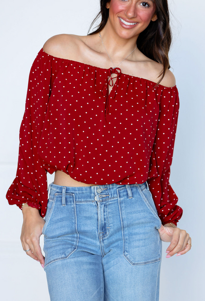 Emma Off Shoulder Flirty Top - Clothe Boutique