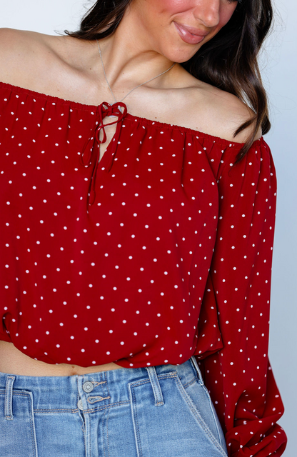 Emma Off Shoulder Flirty Top - Clothe Boutique