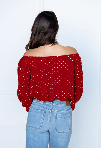 Emma Off Shoulder Flirty Top - Clothe Boutique