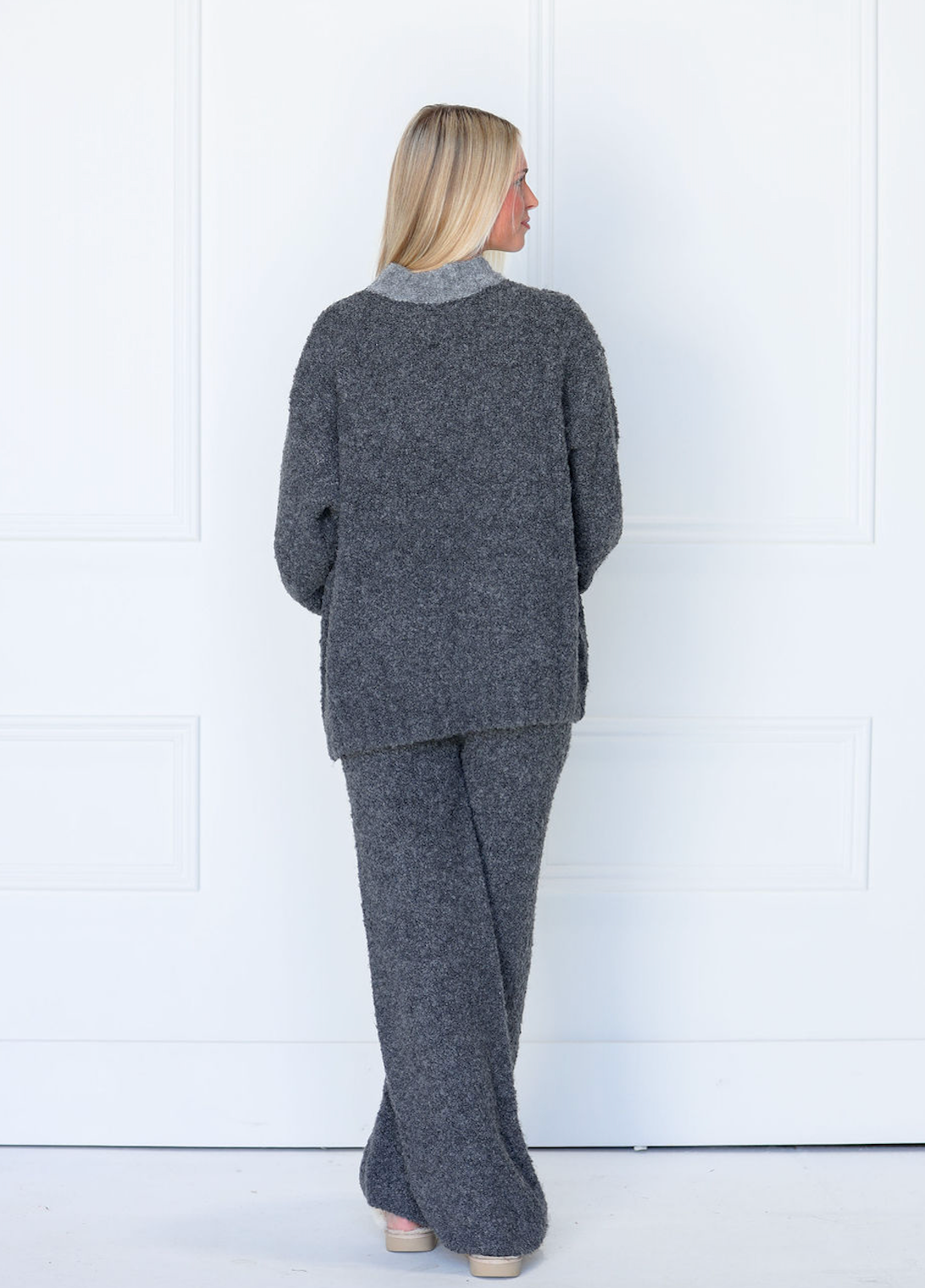 Charcoal Fuzzy Lounge Pants Set of 2