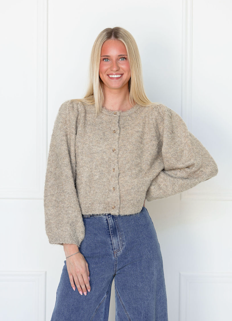 Natural Button Down Cardigan