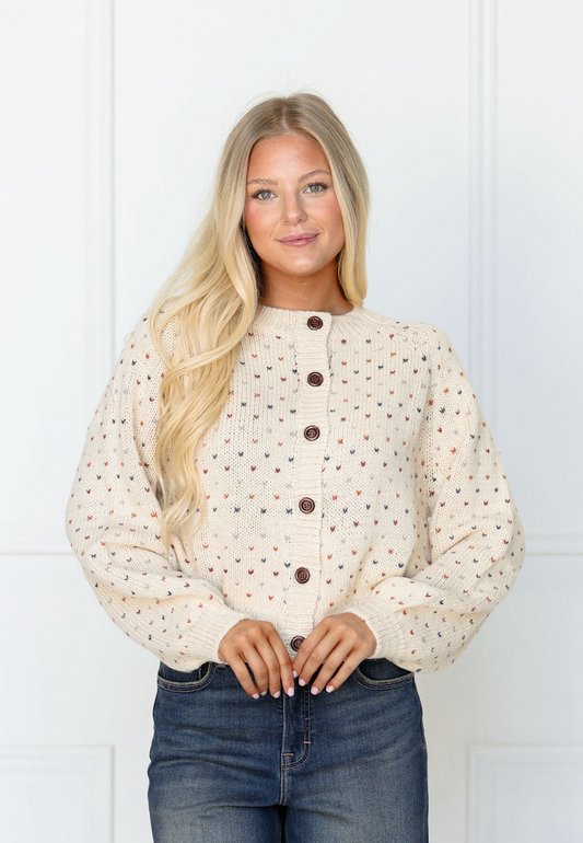 Multi Color Dotted Cardigan