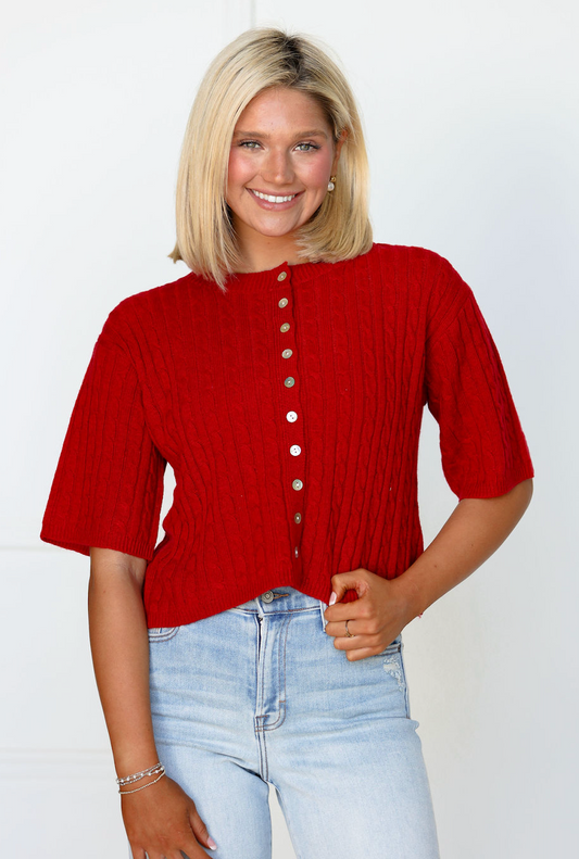 Poppy Cardigan Red