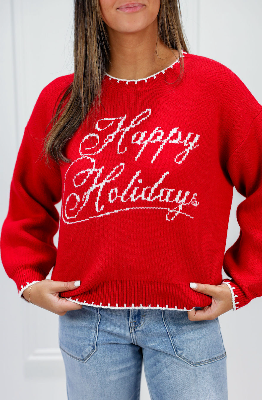 Red Happy Holidays Sweater
