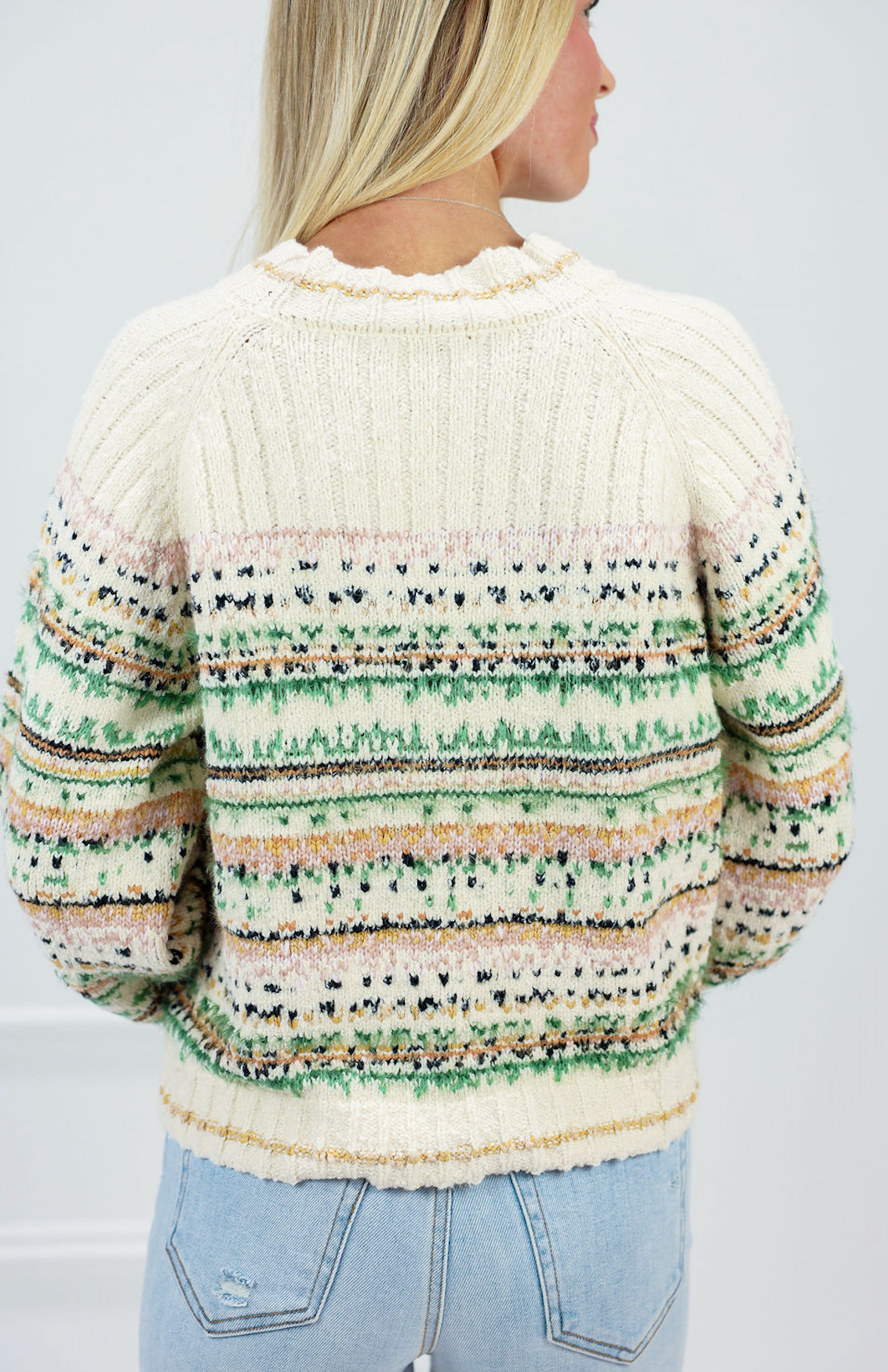 Lillian Green Multi Color Sweater