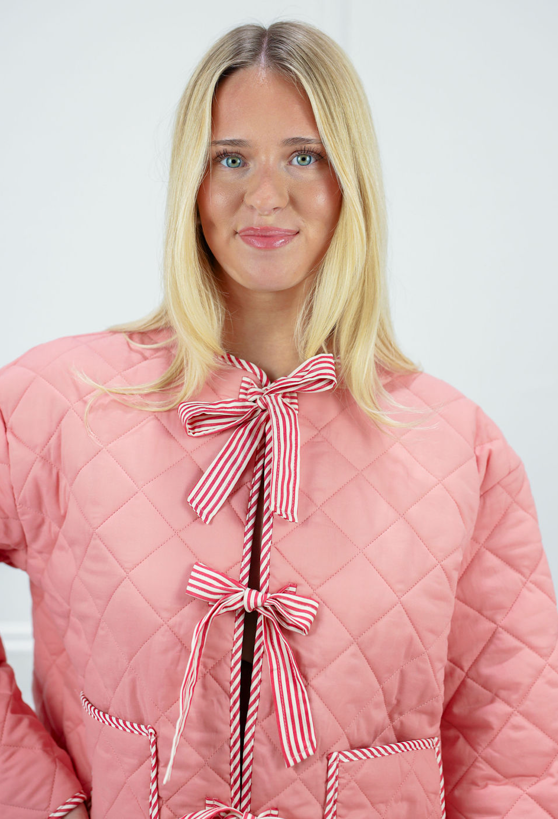 Tie Front Quilted Jacket