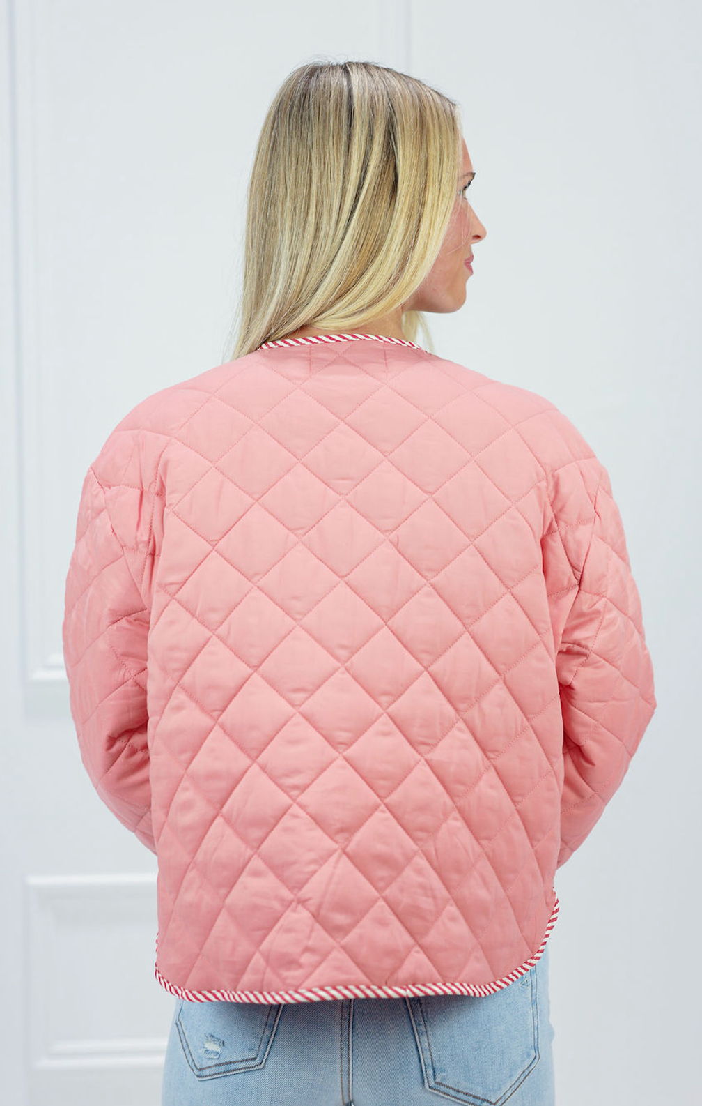 Tie Front Quilted Jacket