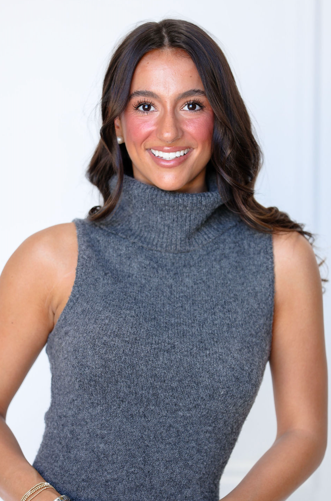 Charcoal Turtleneck Midi Dress