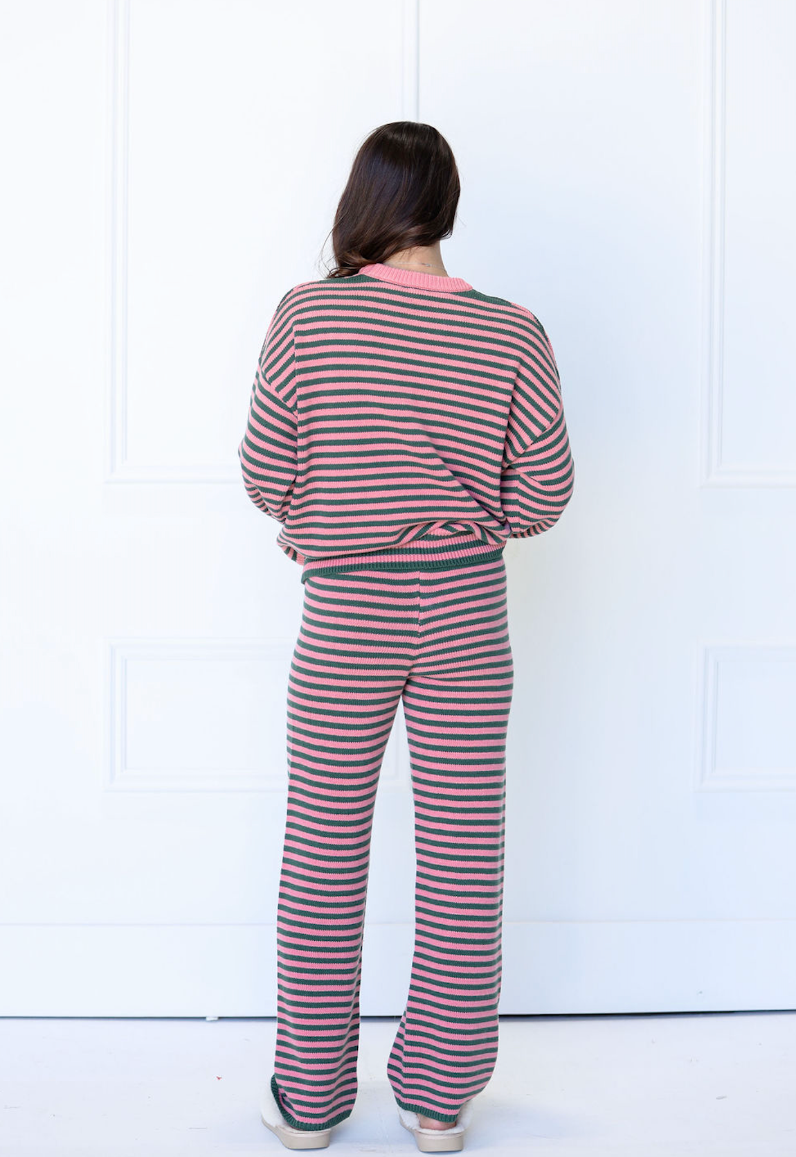 Green/Pink Stripe Sweater & Pants Set of 2