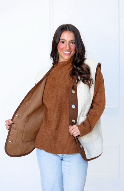 Cream Contrast Vest