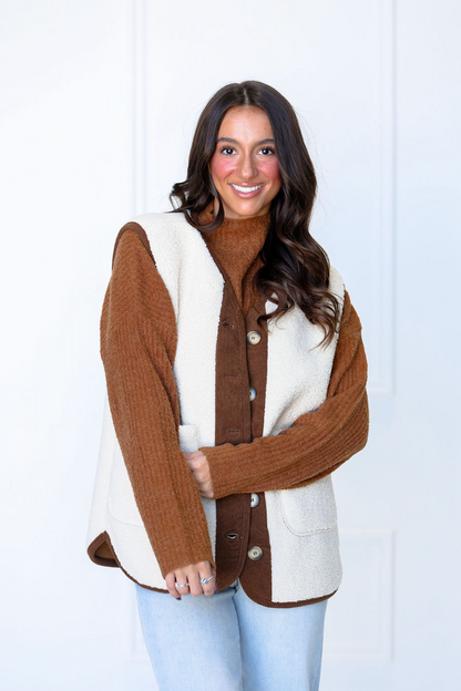 Cream Contrast Vest