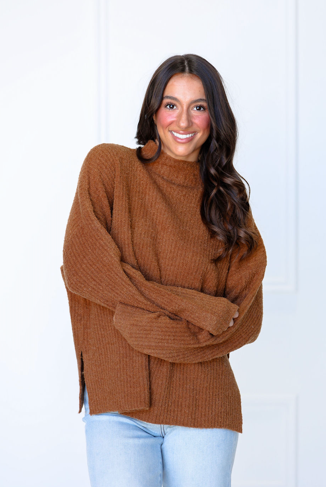 Mock Oversized Sweater Ginger