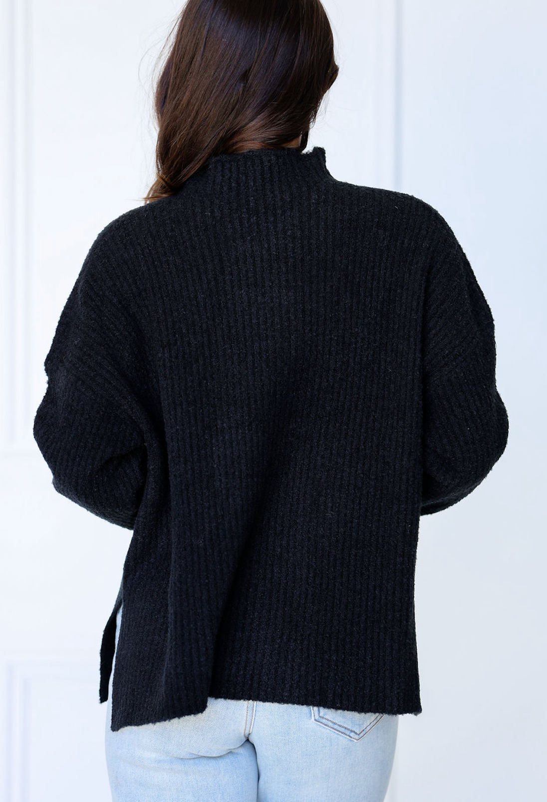 Mock Oversized Sweater Black