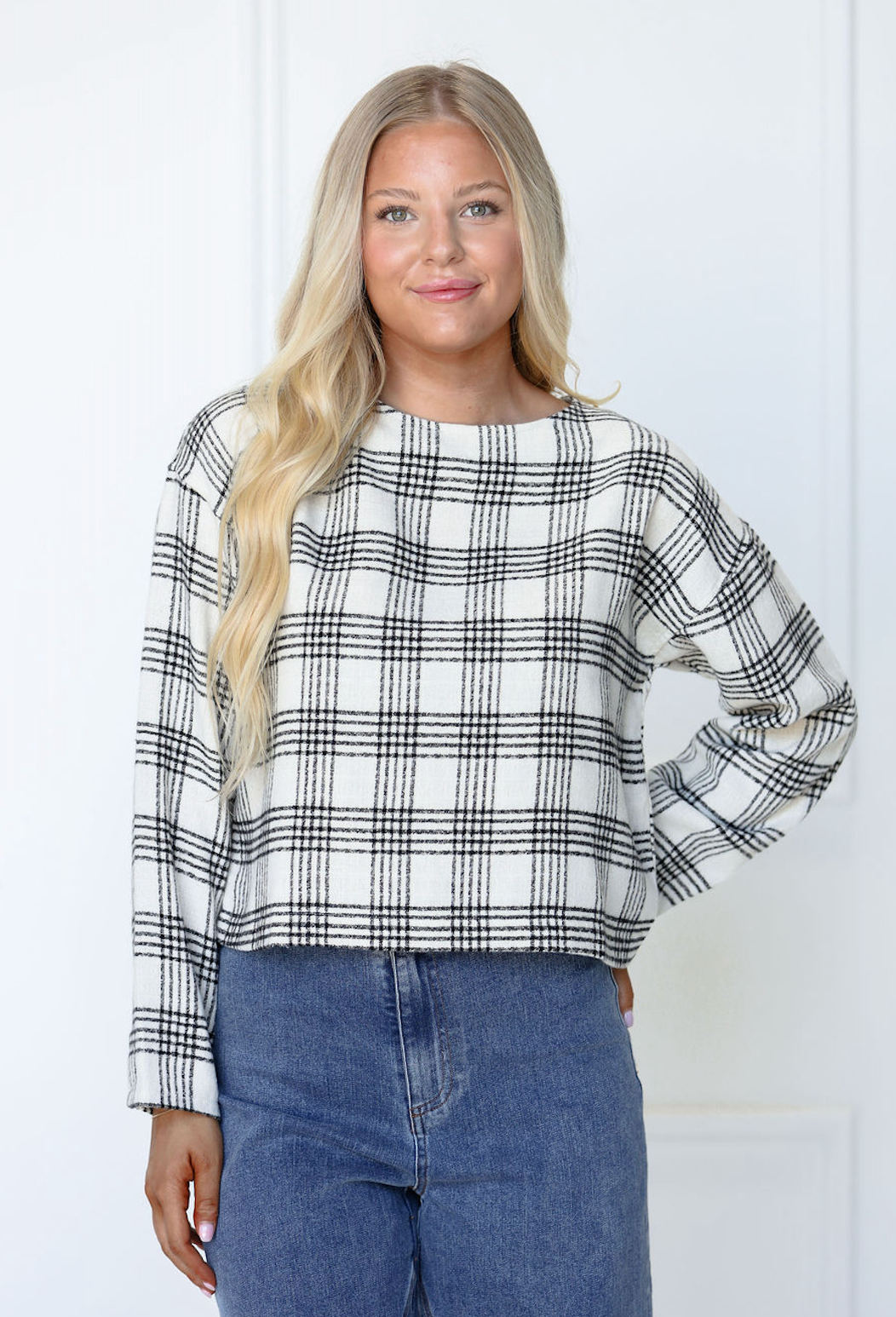 Classic Plaid Top White