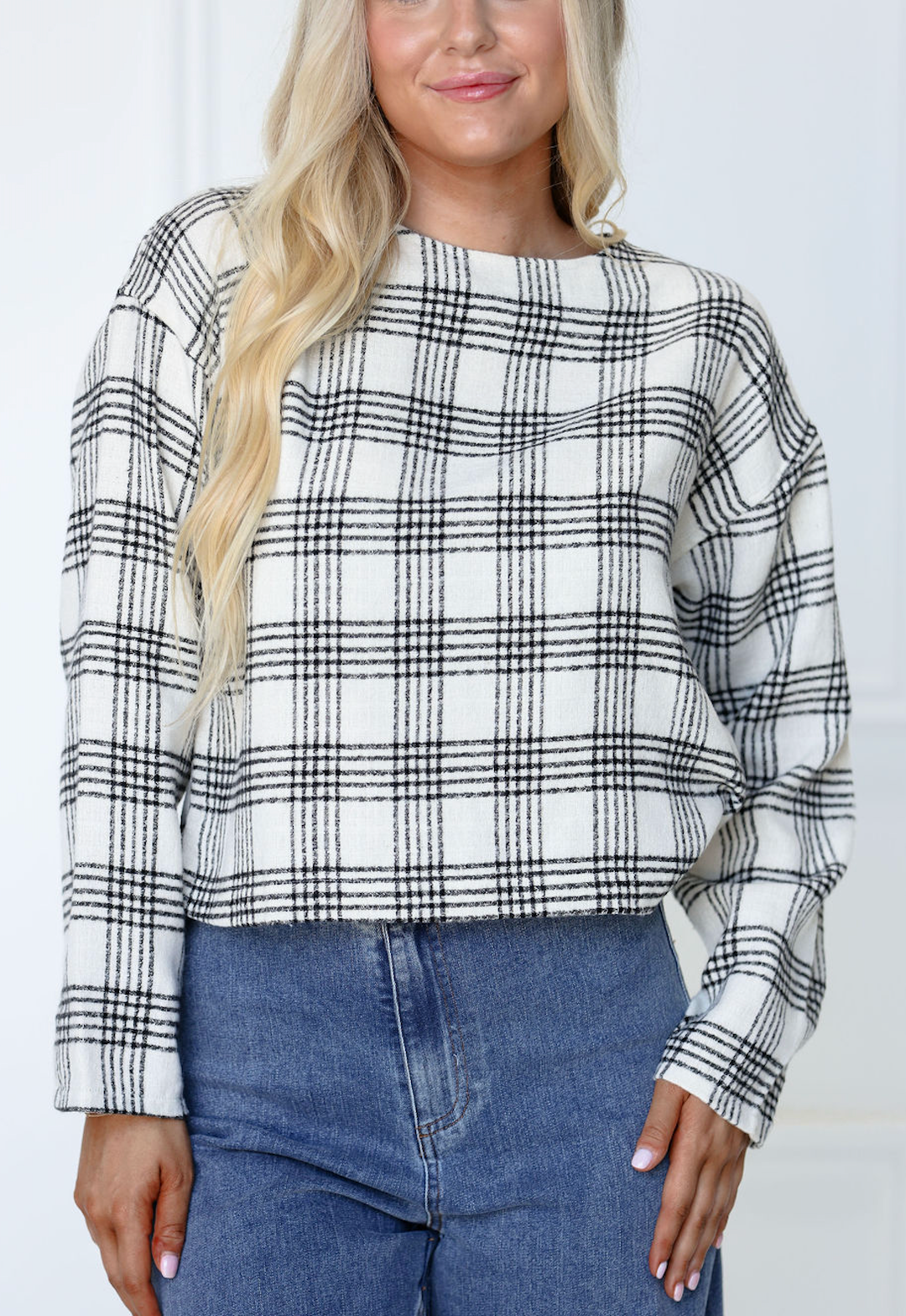 Classic Plaid Top White