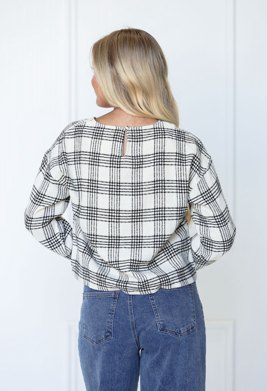 Classic Plaid Top White