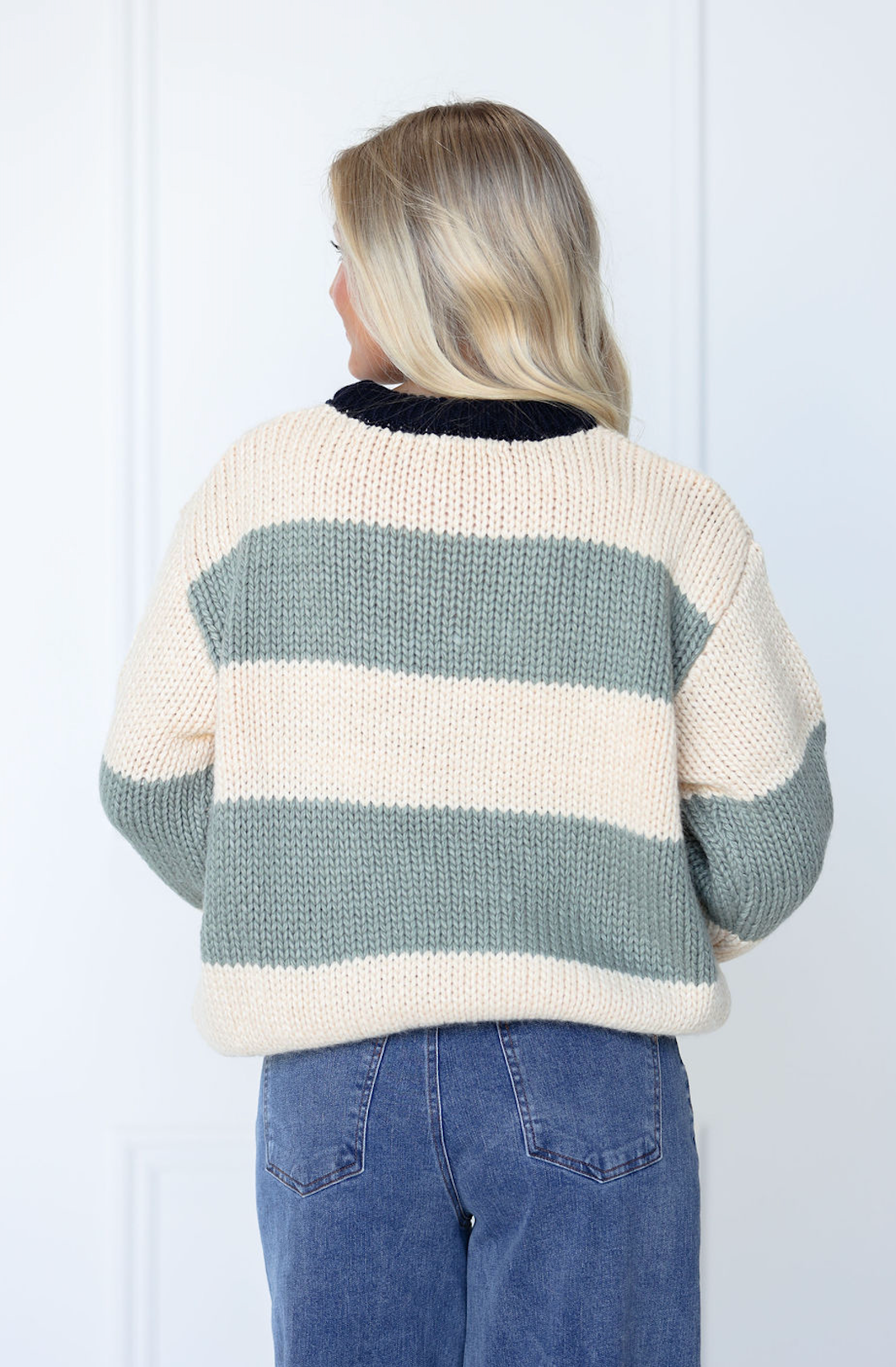 Color Combo Stripe Sweater Navy/Sage – Clothe Boutique