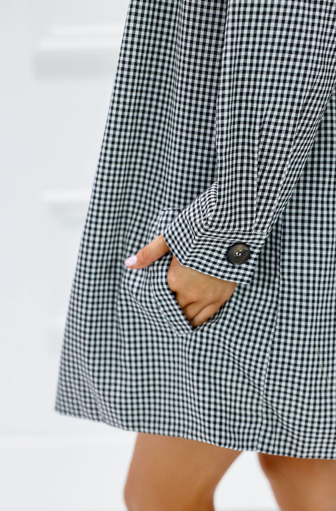 Black Oversized Gingham Jacket