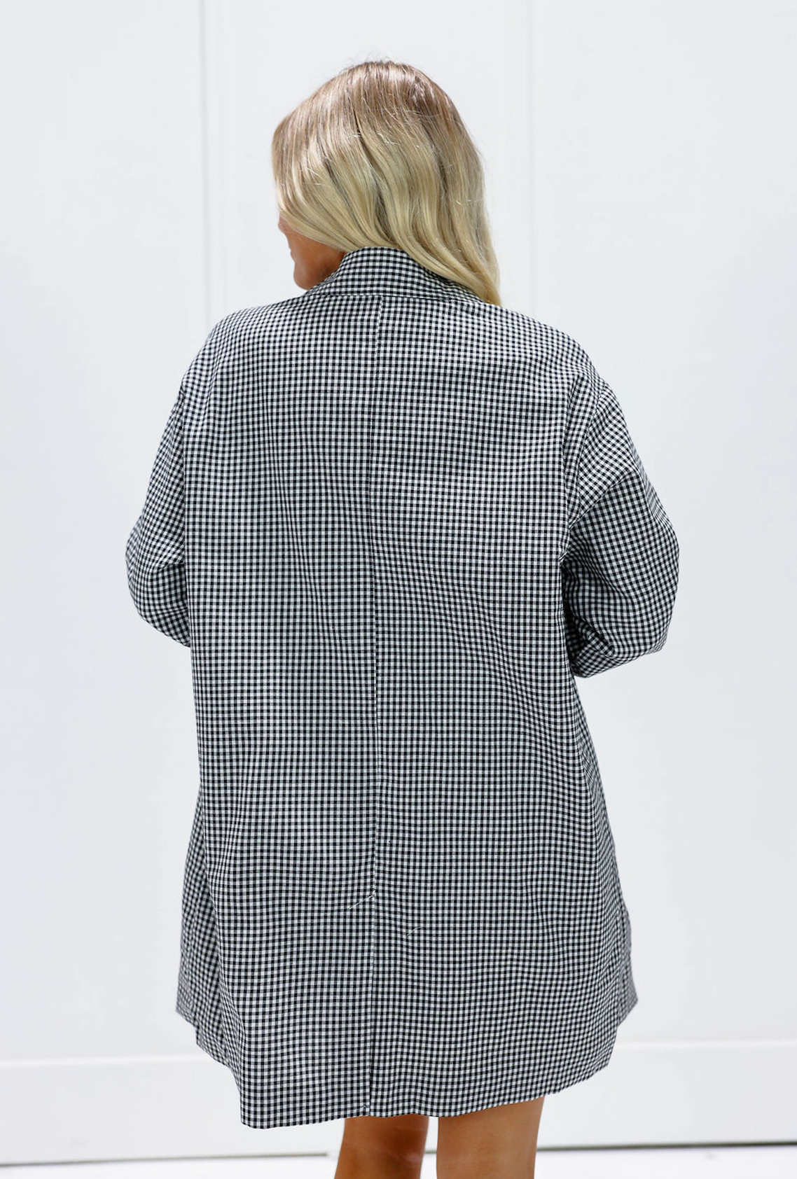 Black Oversized Gingham Jacket