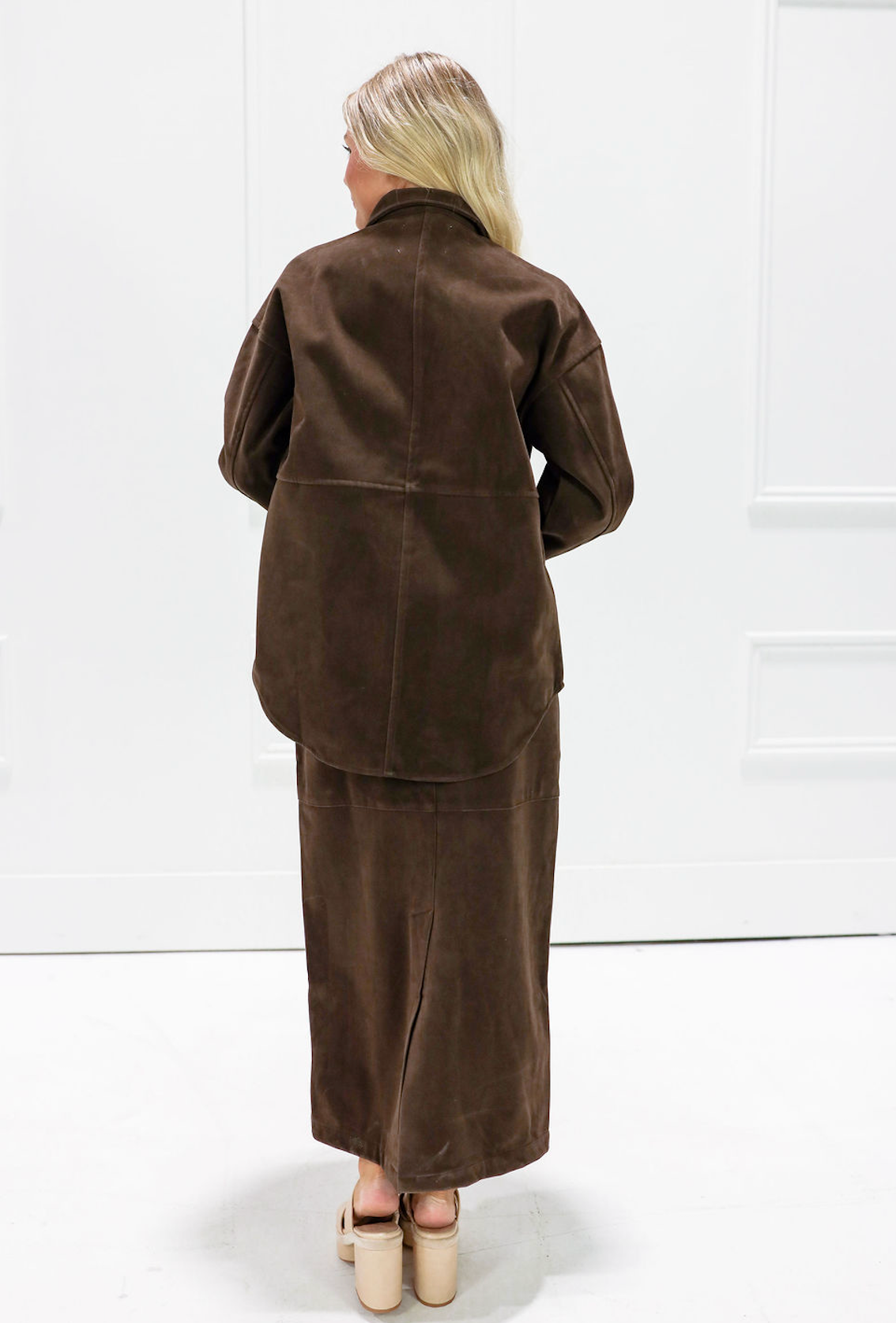 Classic Snap Button Suede Jacket - Clothe Boutique