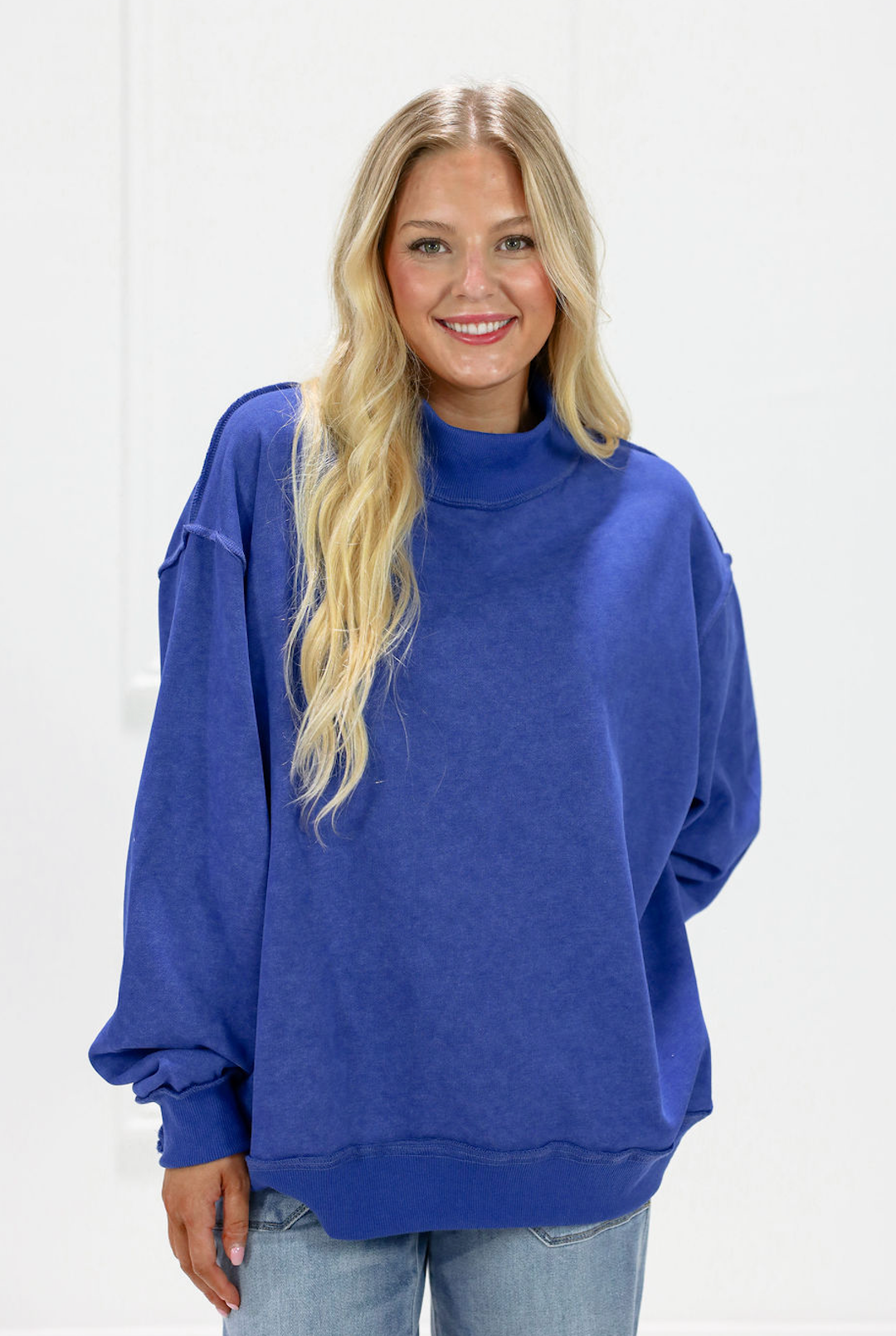Royal Vintage Wash Mock Neck Sweatshirt