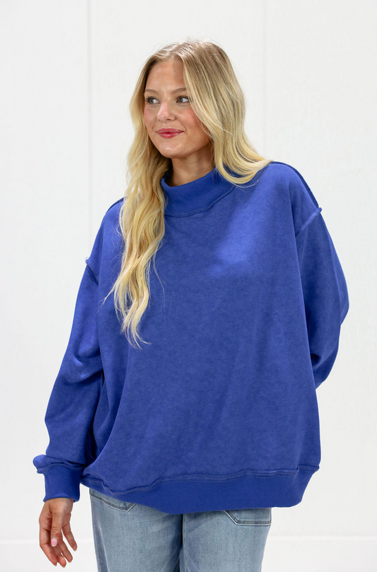 Royal Vintage Wash Mock Neck Sweatshirt