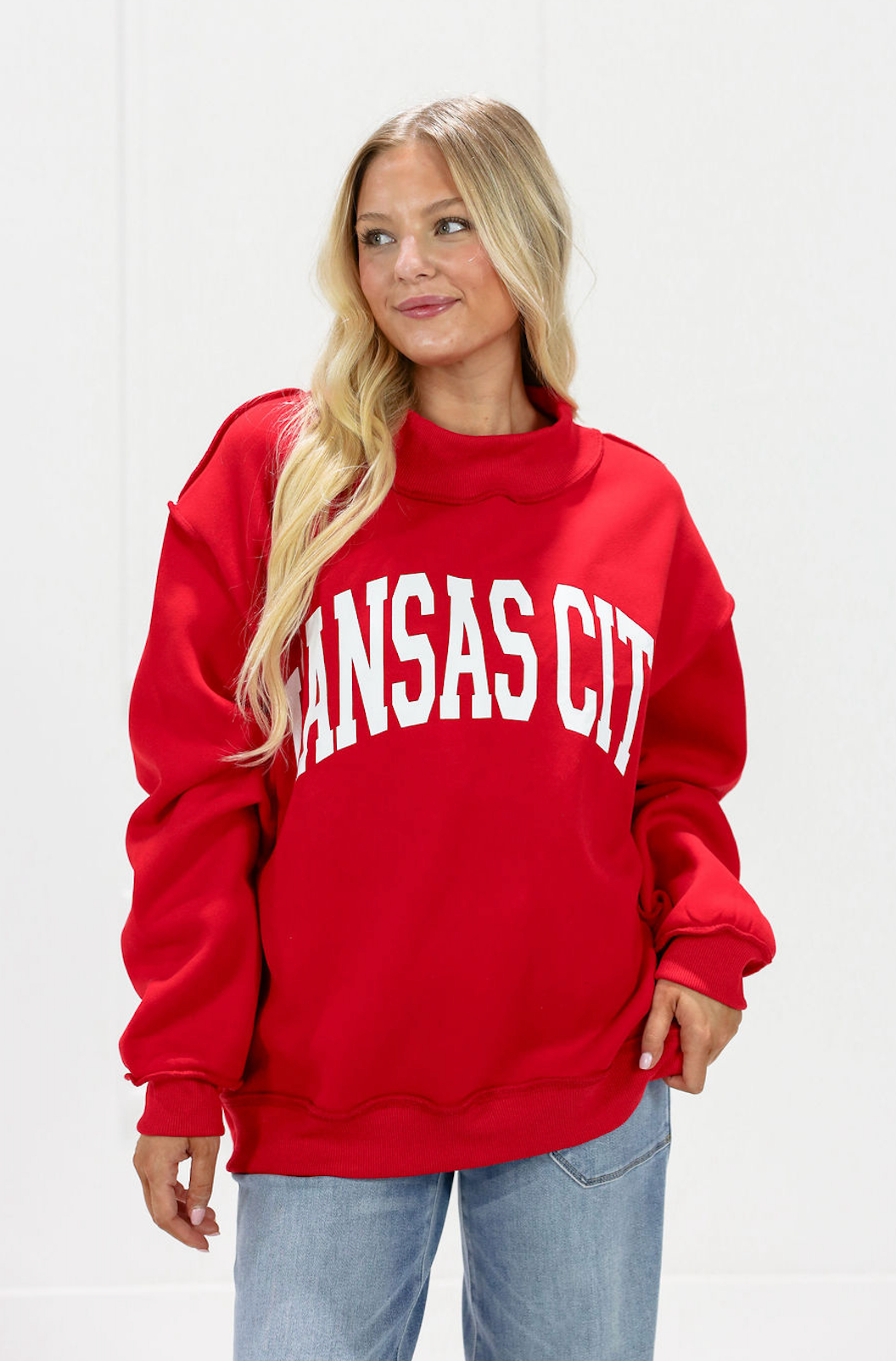 Red Reversible Kansas City Mock Neck Sweatshirt – Clothe Boutique