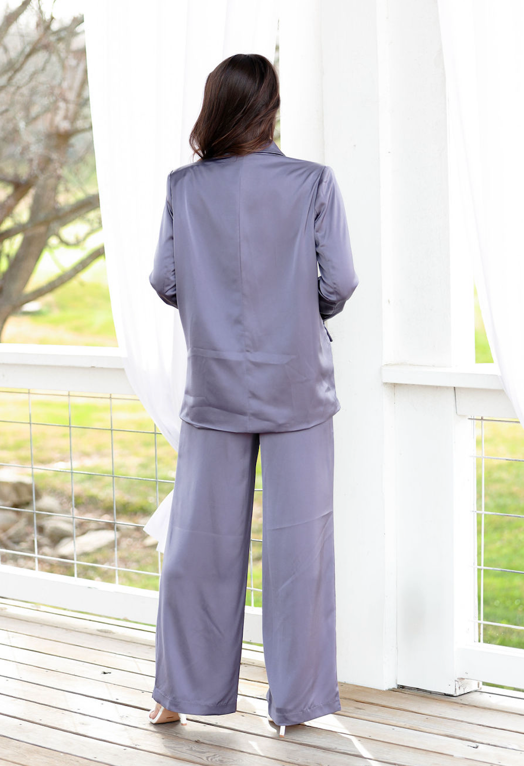 Satin Blazer & Pants Set of 2