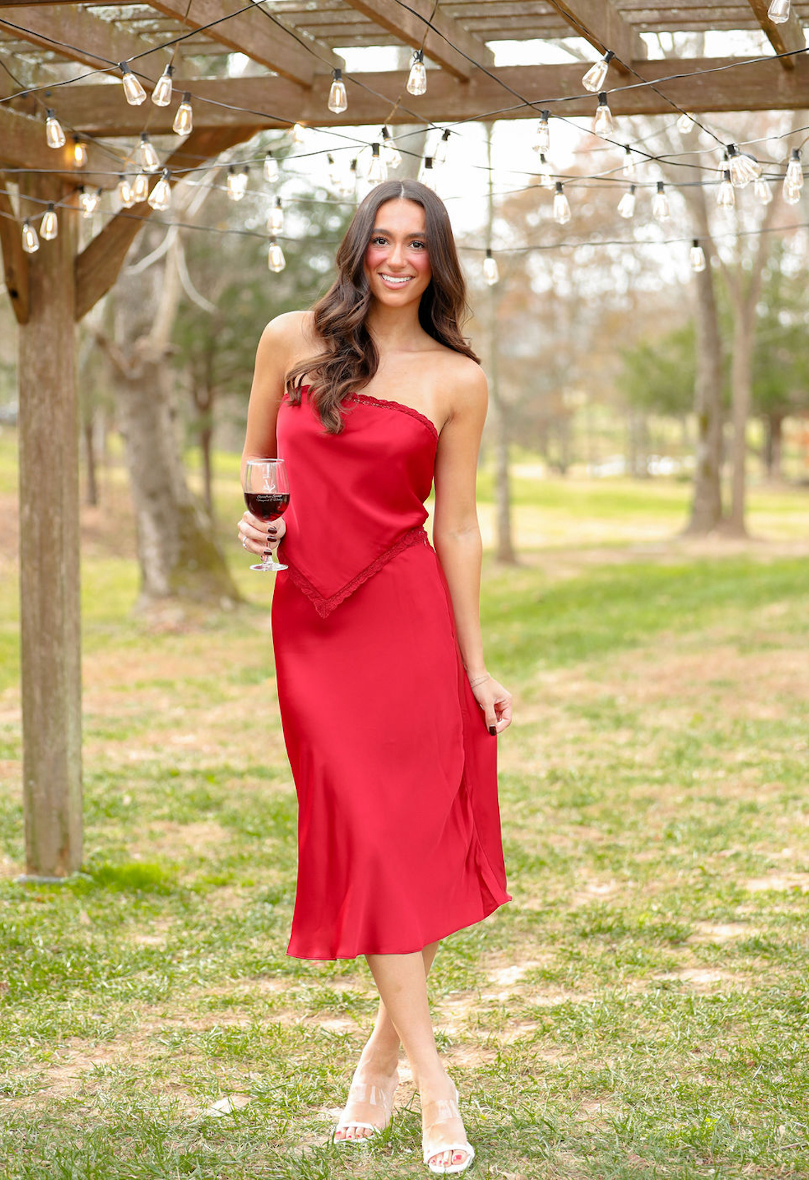 Scallop Lace Top & Midi Skirt Set of 2