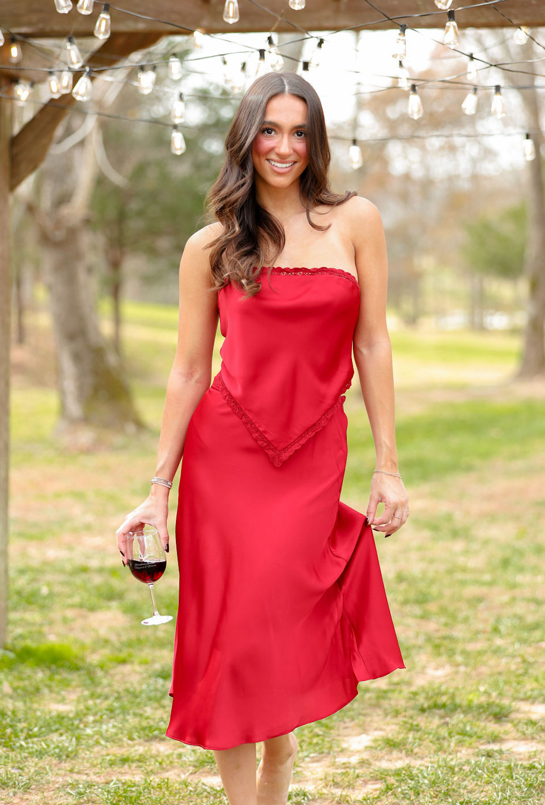 Scallop Lace Top & Midi Skirt Set of 2