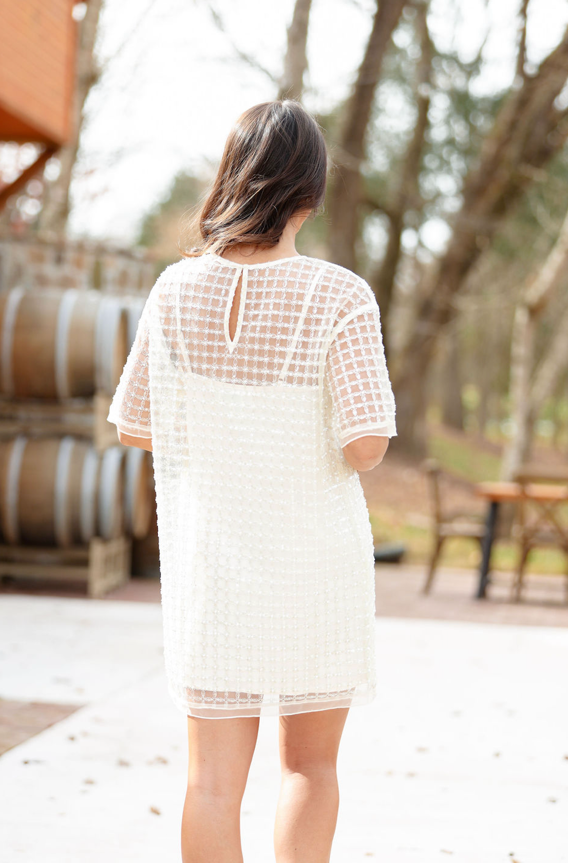 Jewelic Mini Dress Cream