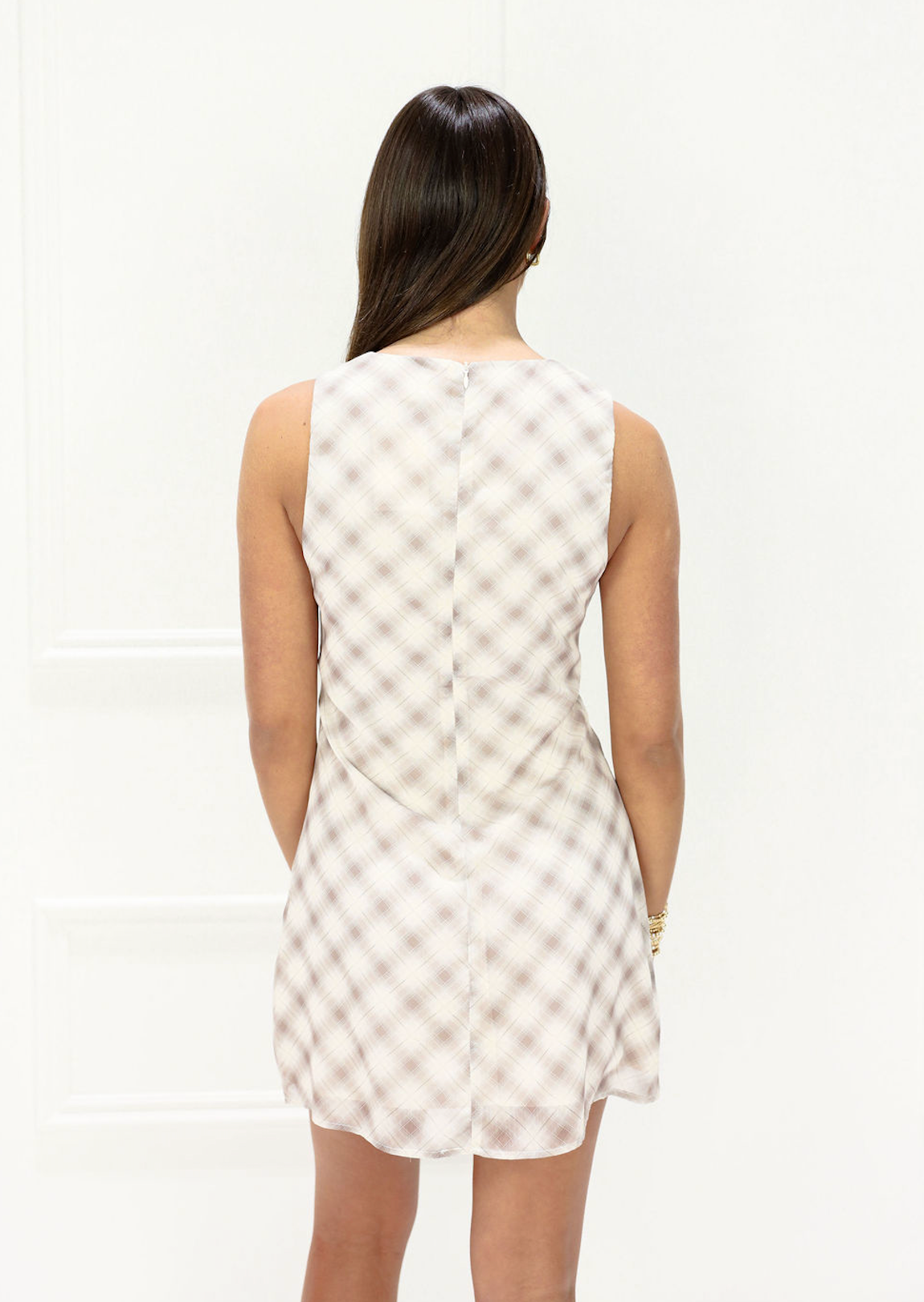 Light Brown Plaid Dress