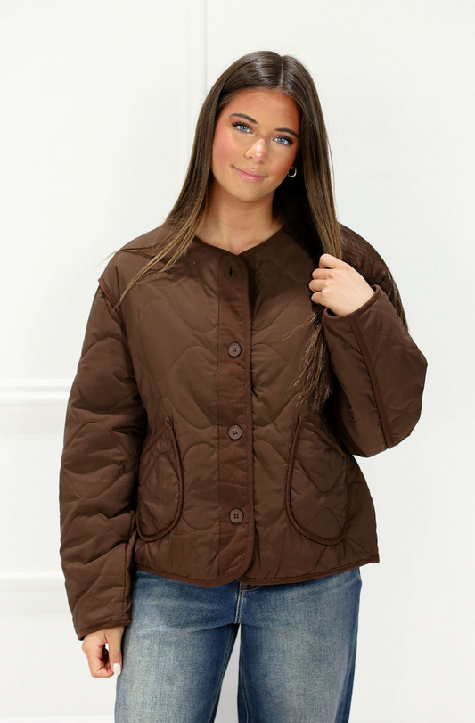 Dark Brown Quilted Coat