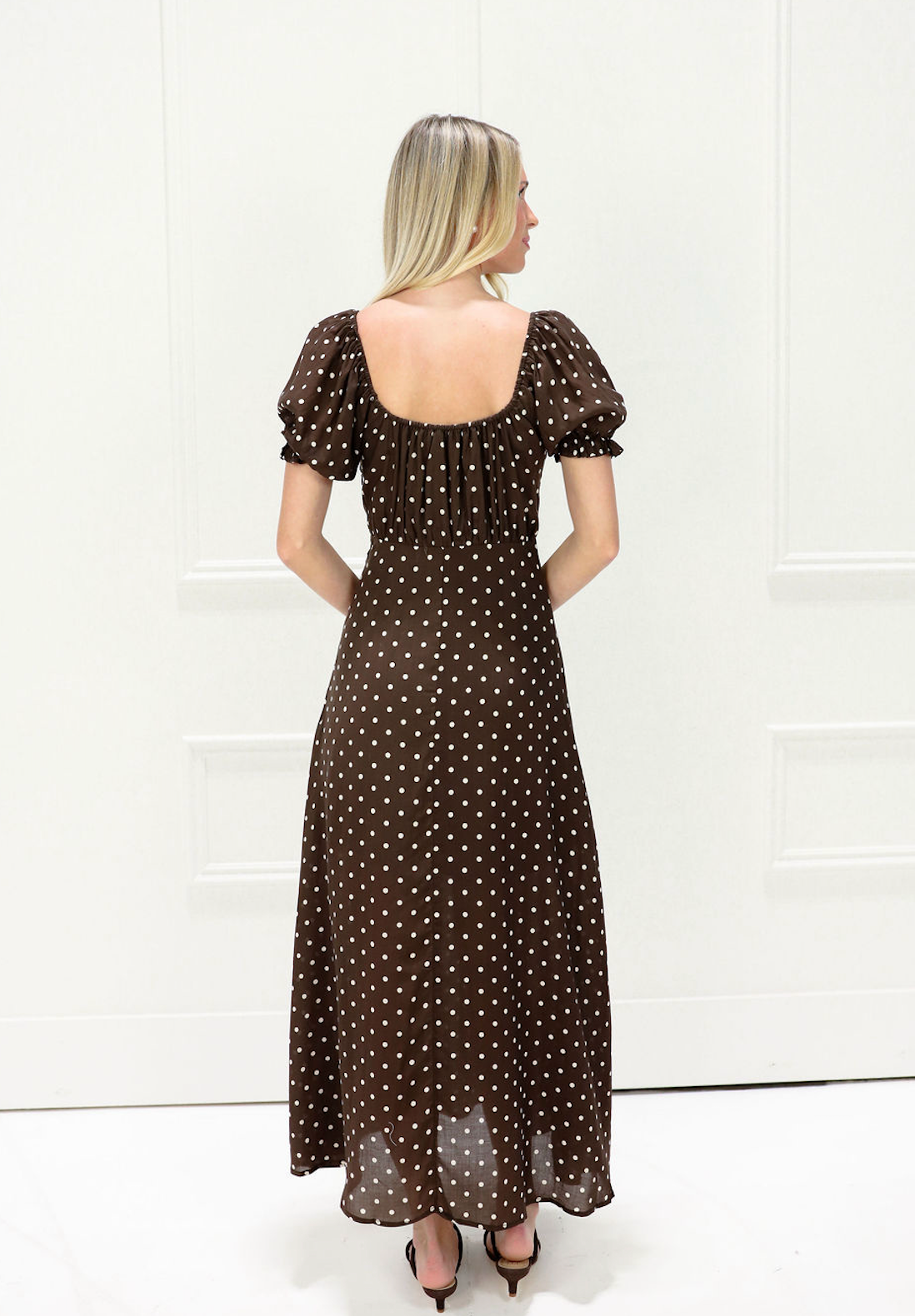Brown Polka Dot Tie Dress
