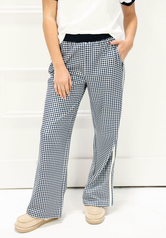 Side Stripe Track Pants Navy