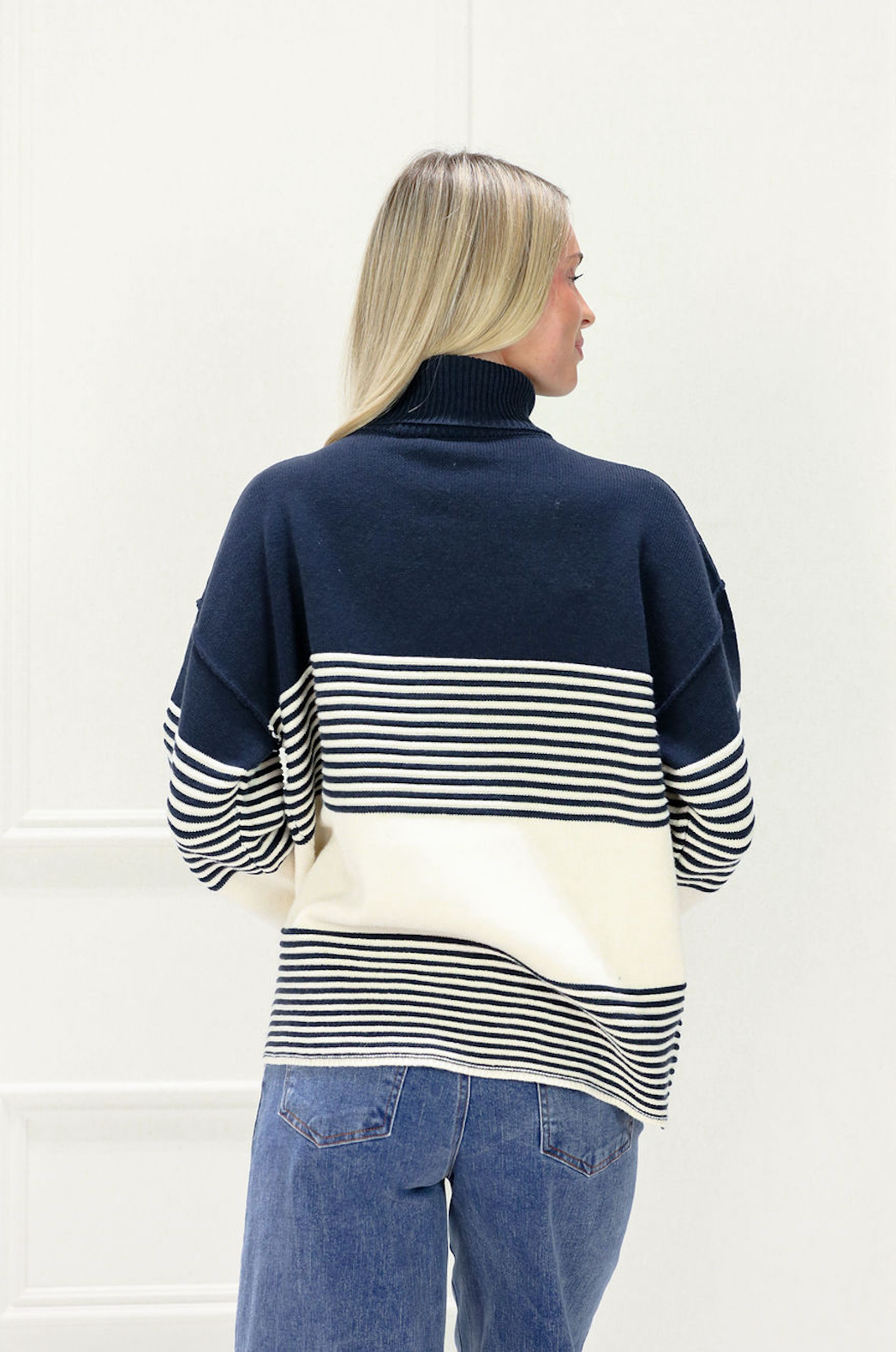 Boston Stripe Turtleneck Sweater