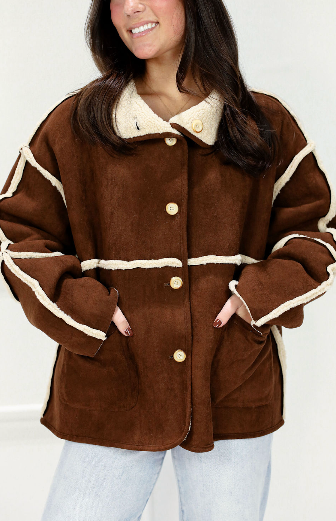 Suede Oversized Reversible Jacket