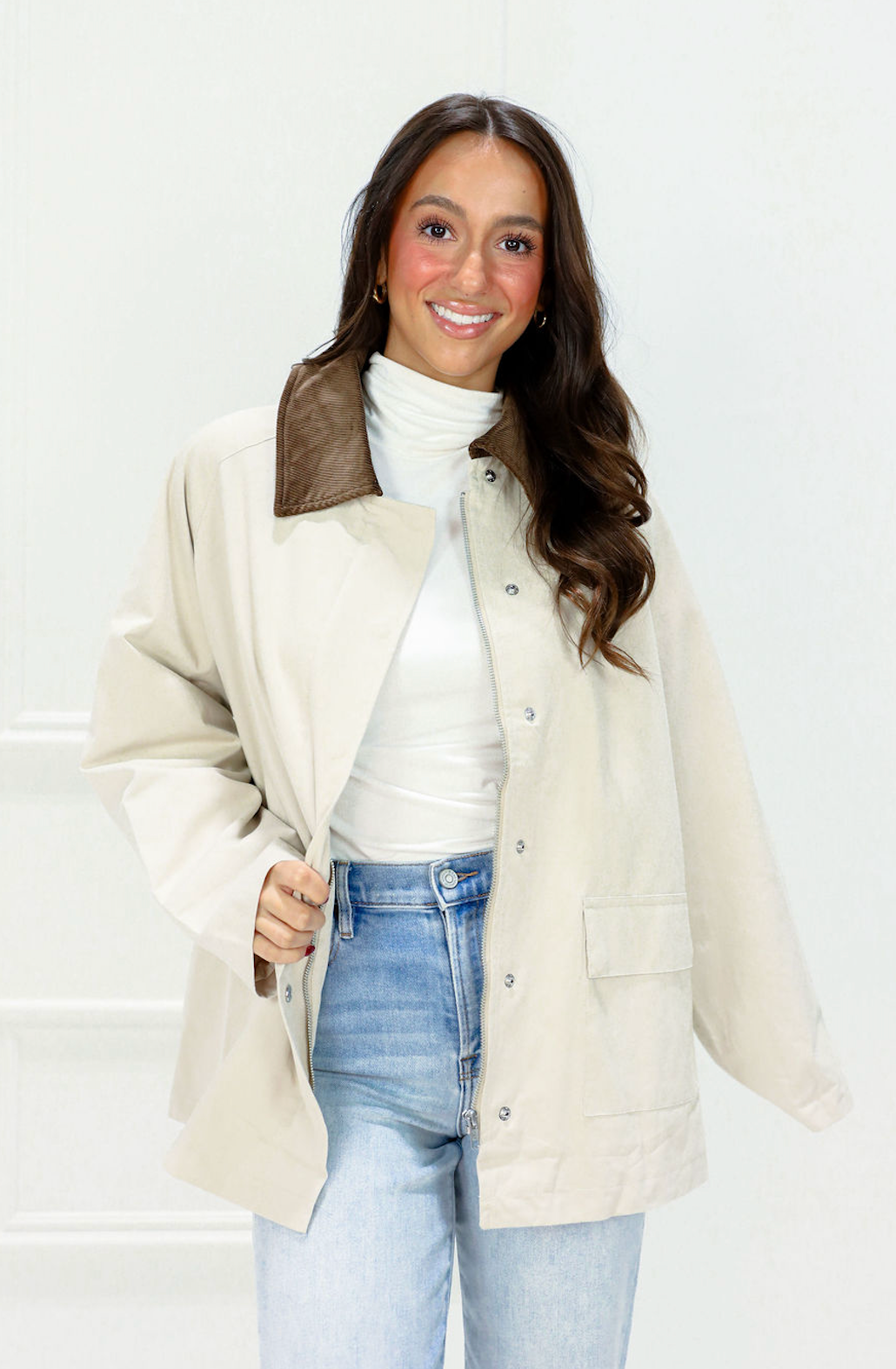 Contrast Collar Jacket