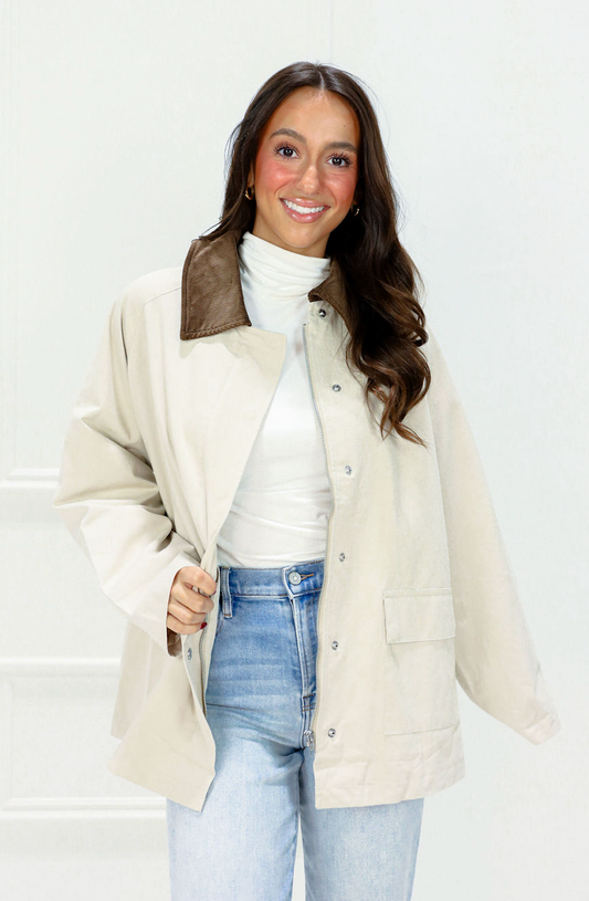 Contrast Collar Jacket