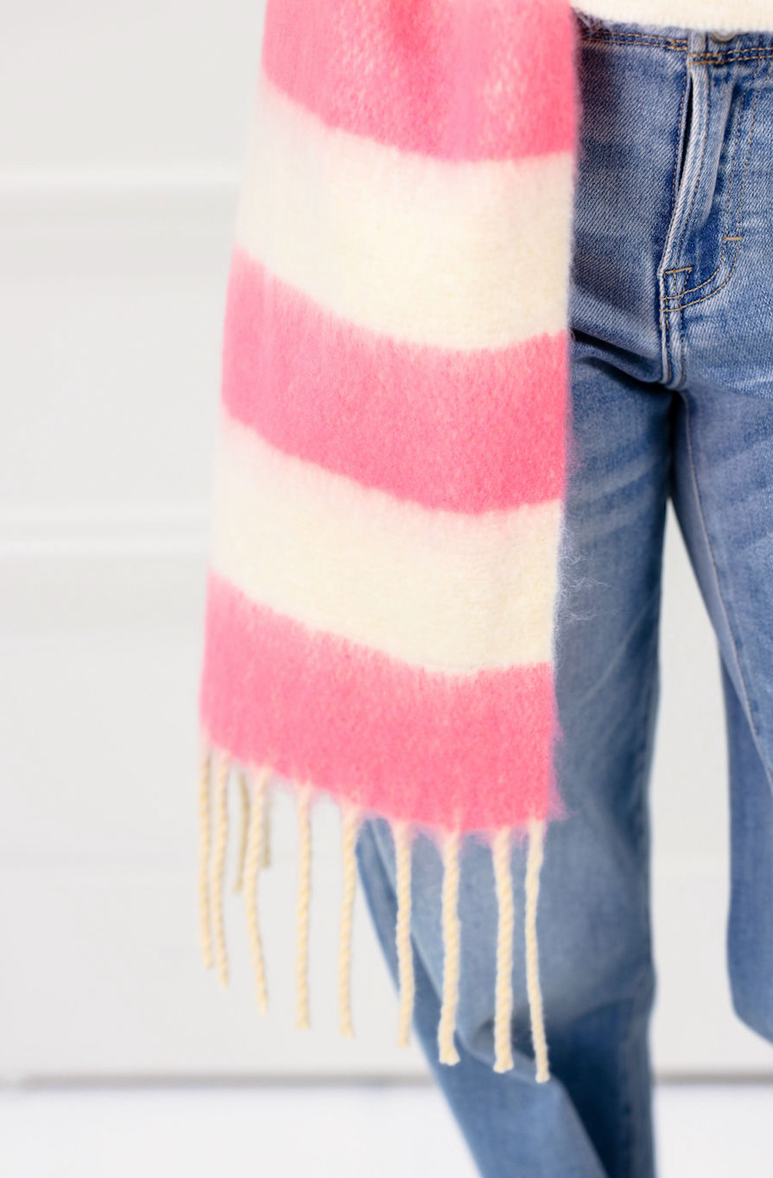 Pink Stripe Blanket Scarf