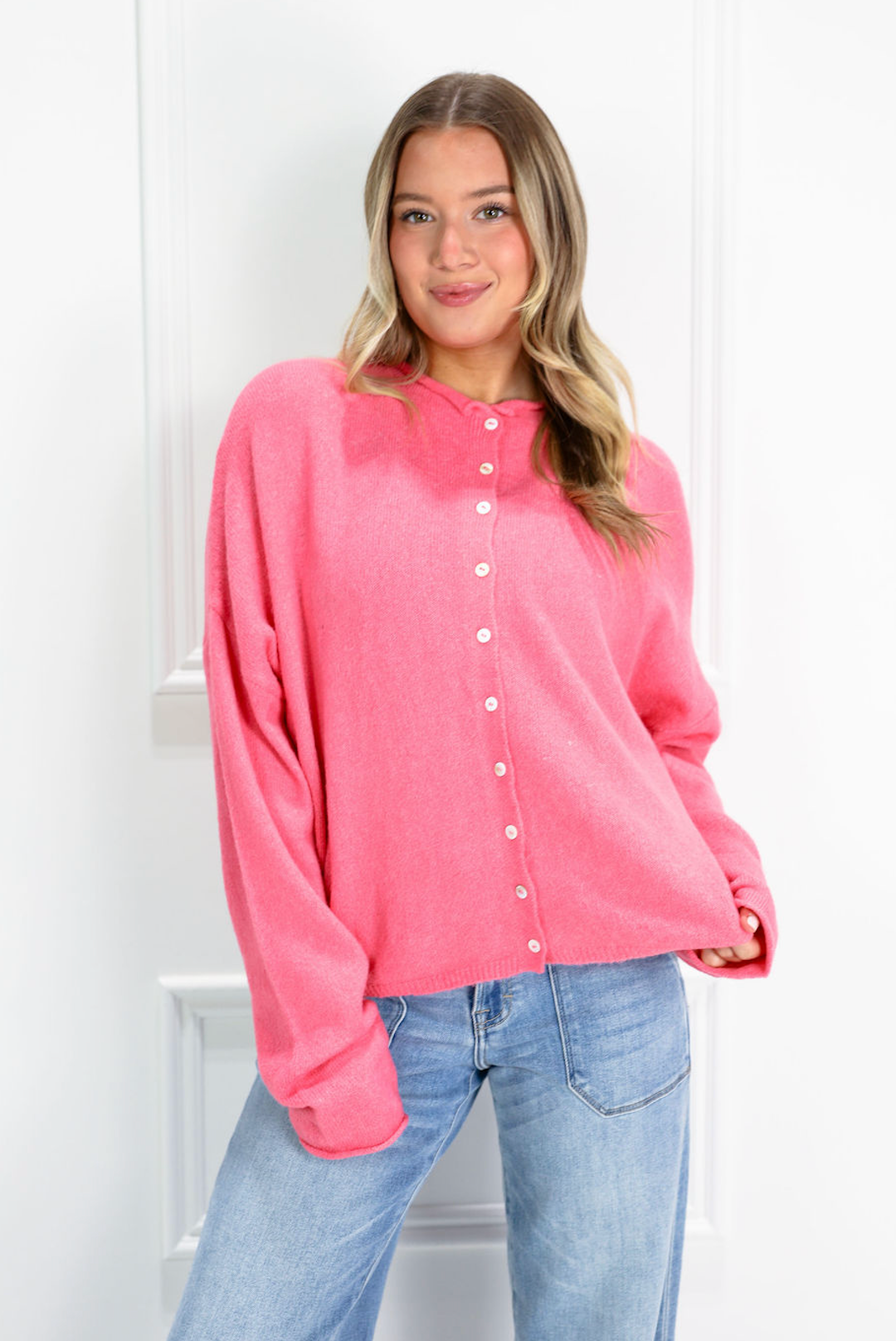 Rose Button Up Sweater