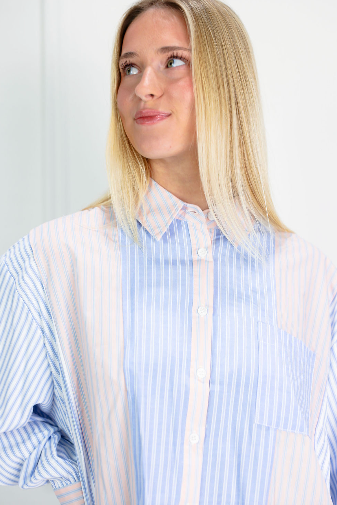 Playful Stripe Sinched Shirt