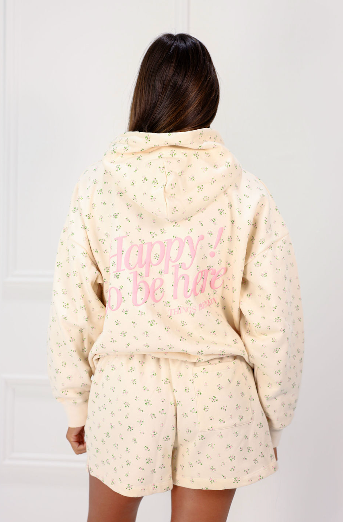 Happy Here Floral Hoodie & Shorts Set of 2 - Clothe Boutique