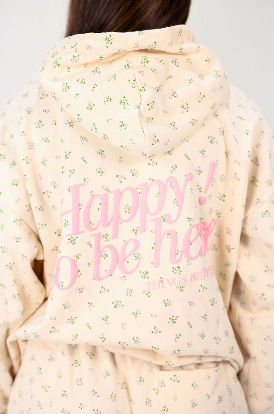 Happy Here Floral Hoodie & Shorts Set of 2 - Clothe Boutique