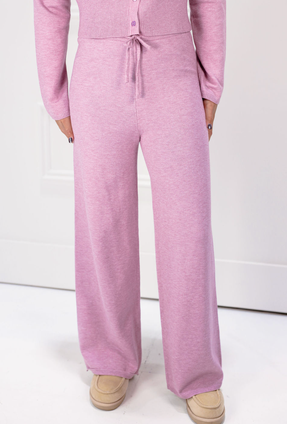 Light Pink Cardigan & Pants Set of 2