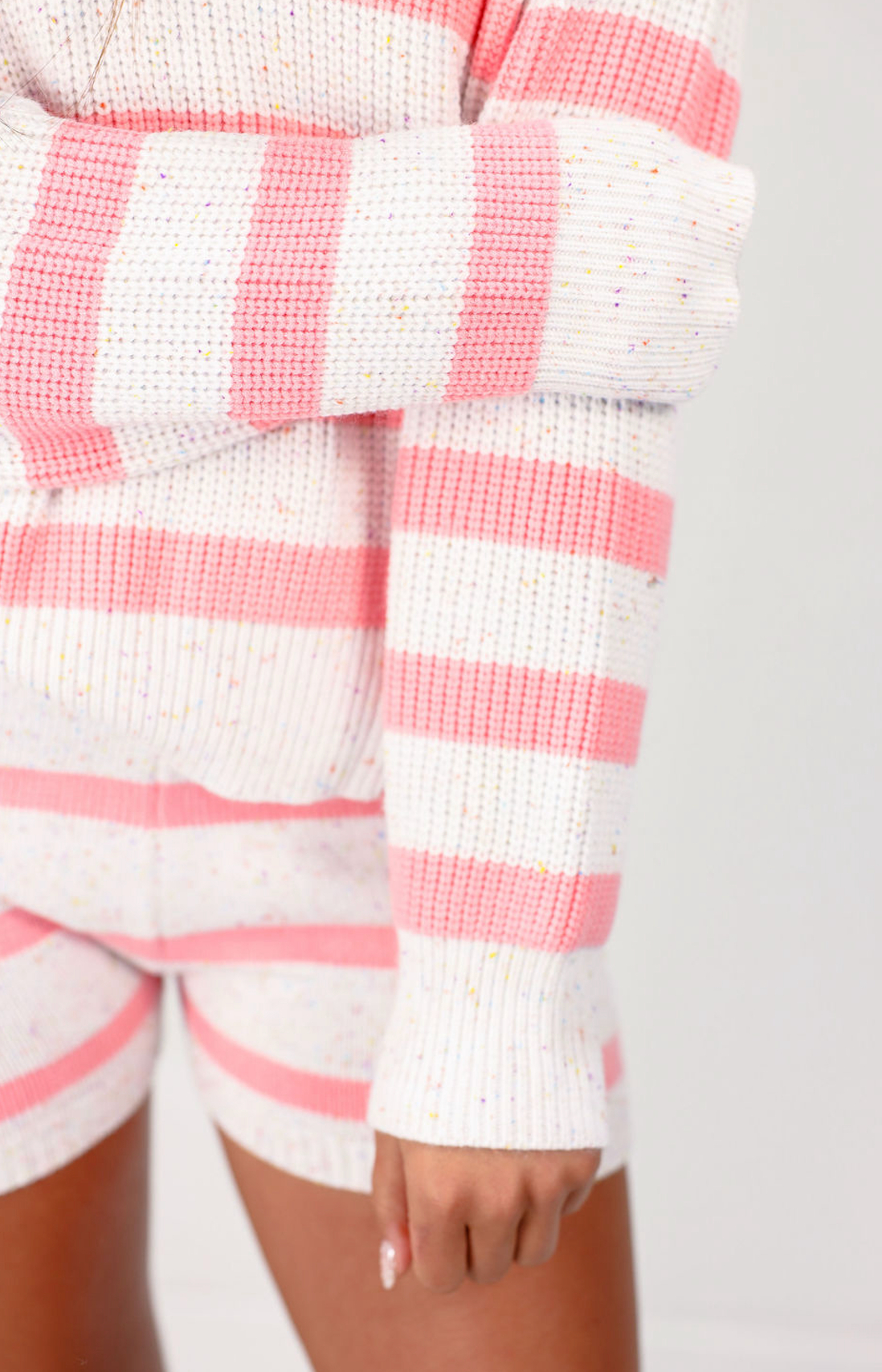 Mixed Stripe Sweater & Shorts Set of 2