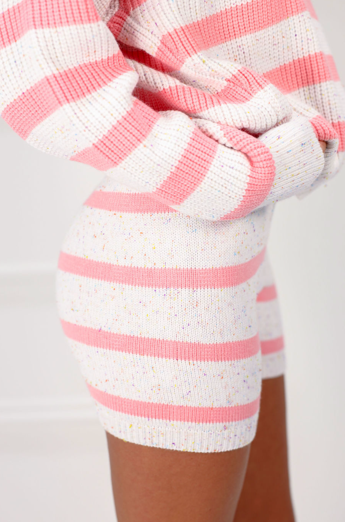 Mixed Stripe Sweater & Shorts Set of 2