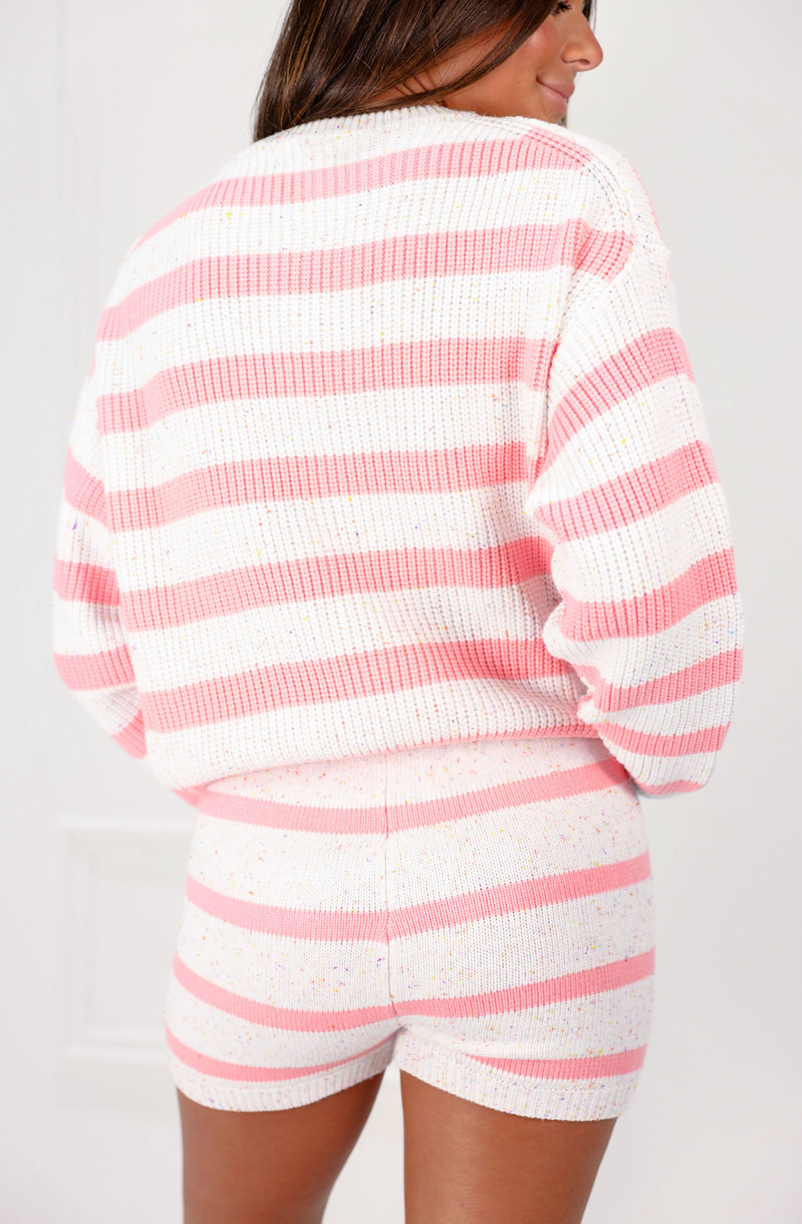 Mixed Stripe Sweater & Shorts Set of 2
