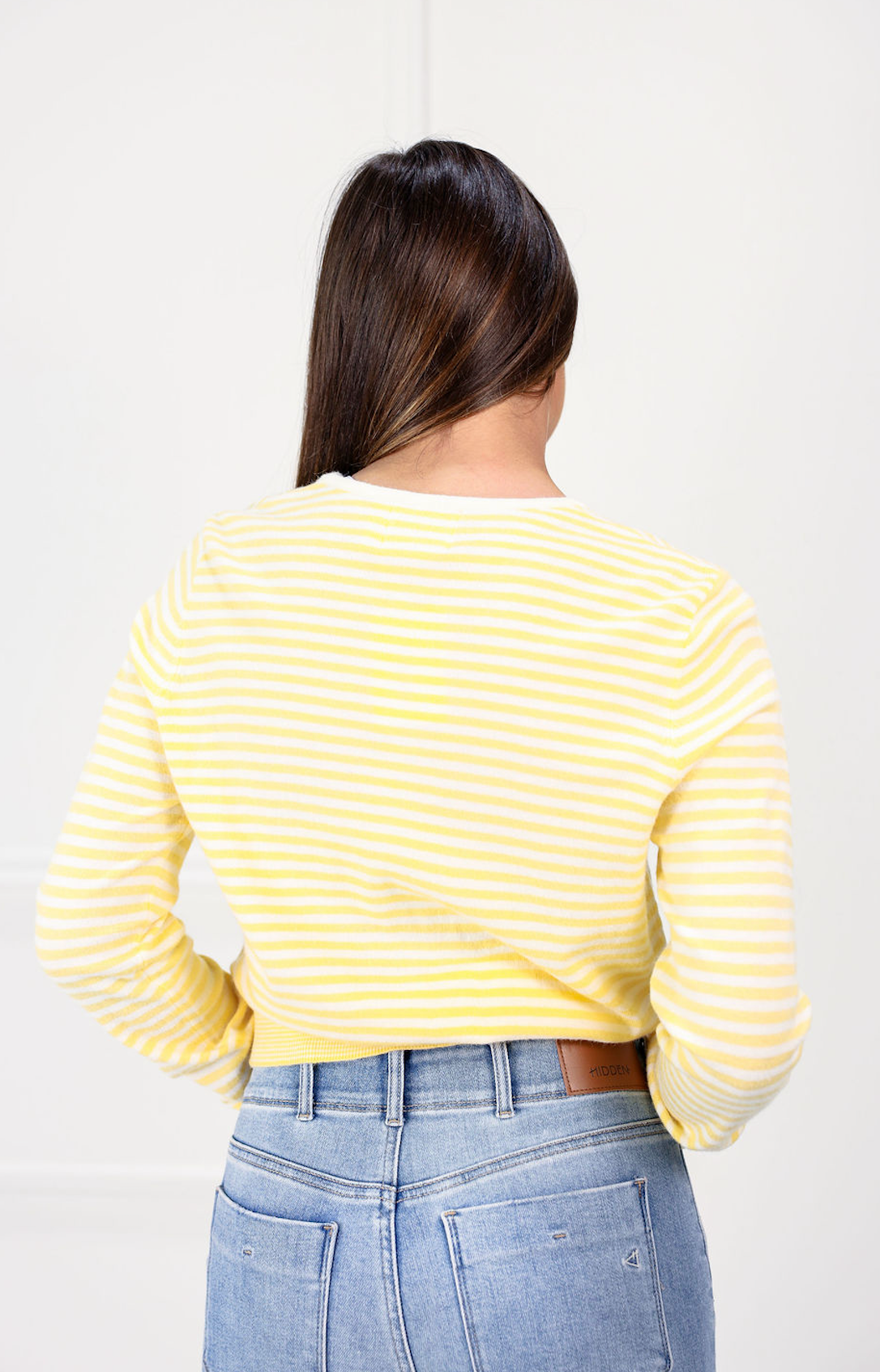 Yellow Striped Button Down Cardi - Clothe Boutique